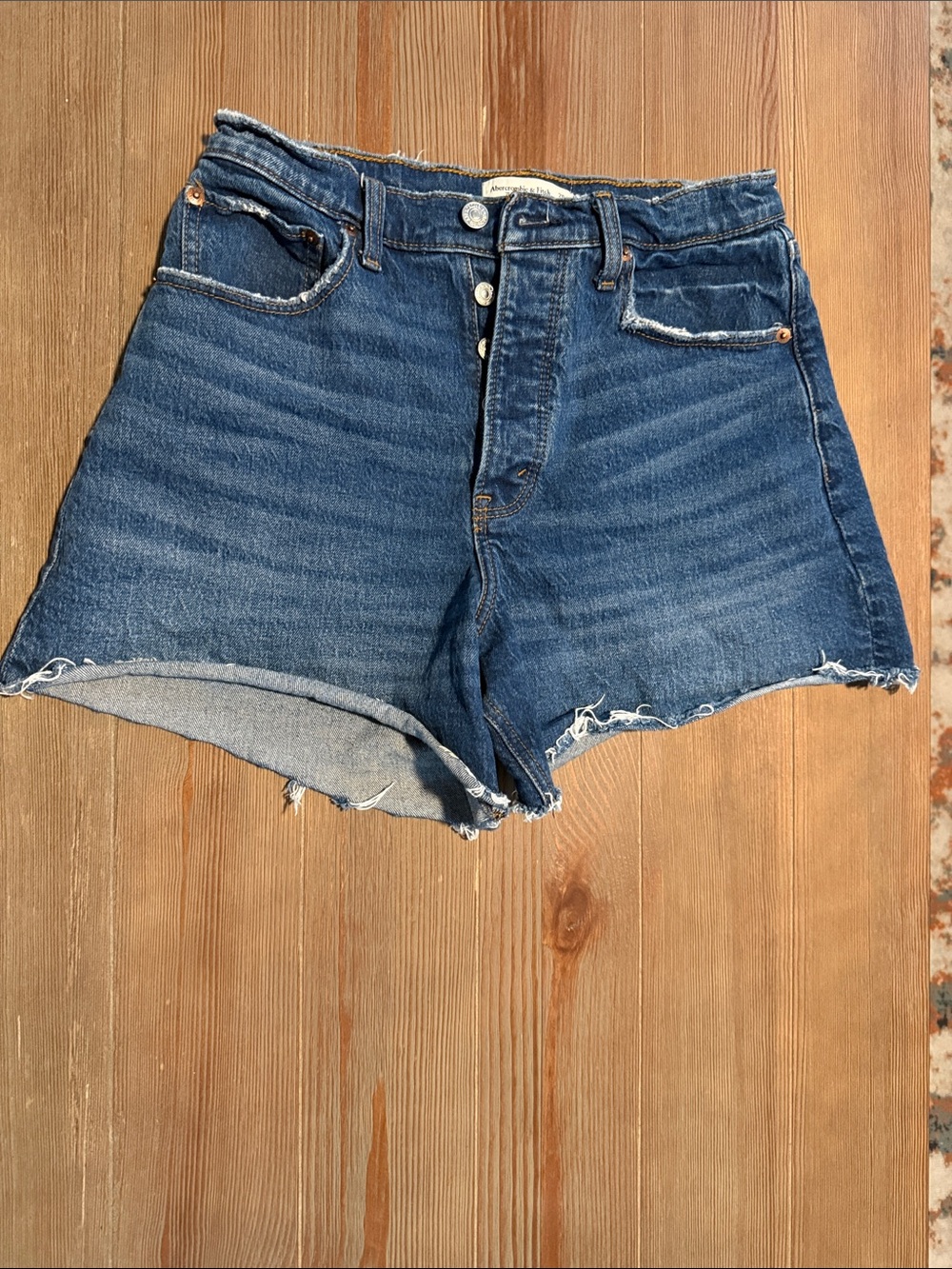 Abercrombie & Fitch Distressed Denim Cutoff Shorts - Blue